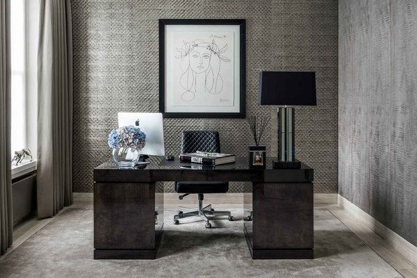 A Darkwood Executive Desk in a well furnished Corporate Office